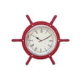 thumbnail image 1 of Handcrafted Decor SW-1753-Red Wooden Red & Chrome Ship Wheel Clock, 15 in., 1 of 1