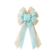 thumbnail image 1 of Handcrafted Easter Bow – 17.7in Faux Linen Ribbon Decoration in Multicolor – Rustic Spring Bow for Wreaths, Doors, Baskets & Easter Holiday Décor, 1 of 5