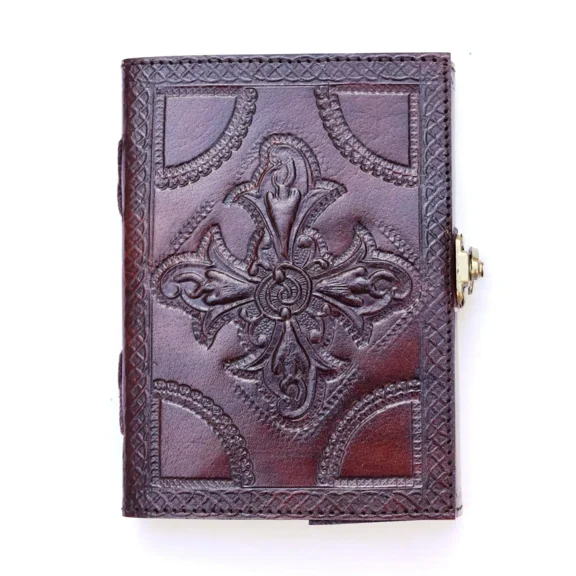 Handcrafted Embossed Design Vintage Leather Bound Journal Celtic Flower Spell Dream Diary Blank Notebook For Men & Women