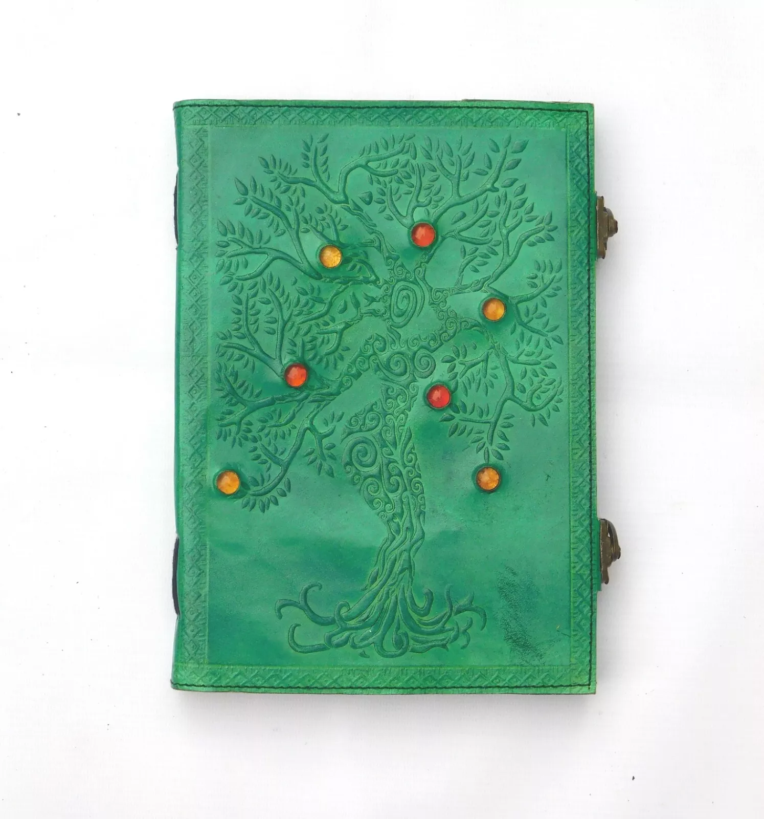 Handcrafted Embossed Tree of Life Design Vintage Leather Bound Journal Energy Reiki Healing Diary Blank Notebook For Men & Women