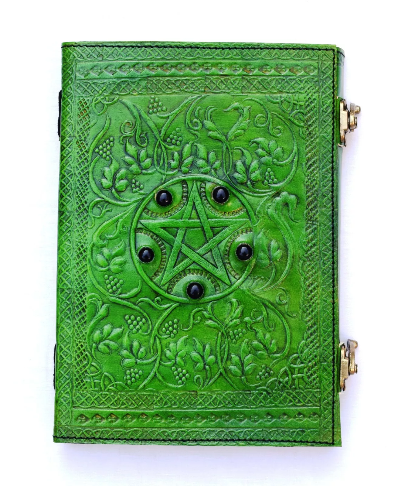 Handcrafted Embossed Vintage Design Leather Bound Journal Diary Energy Reiki Yoni Mudra Yog Blank Notebook For Men & Women