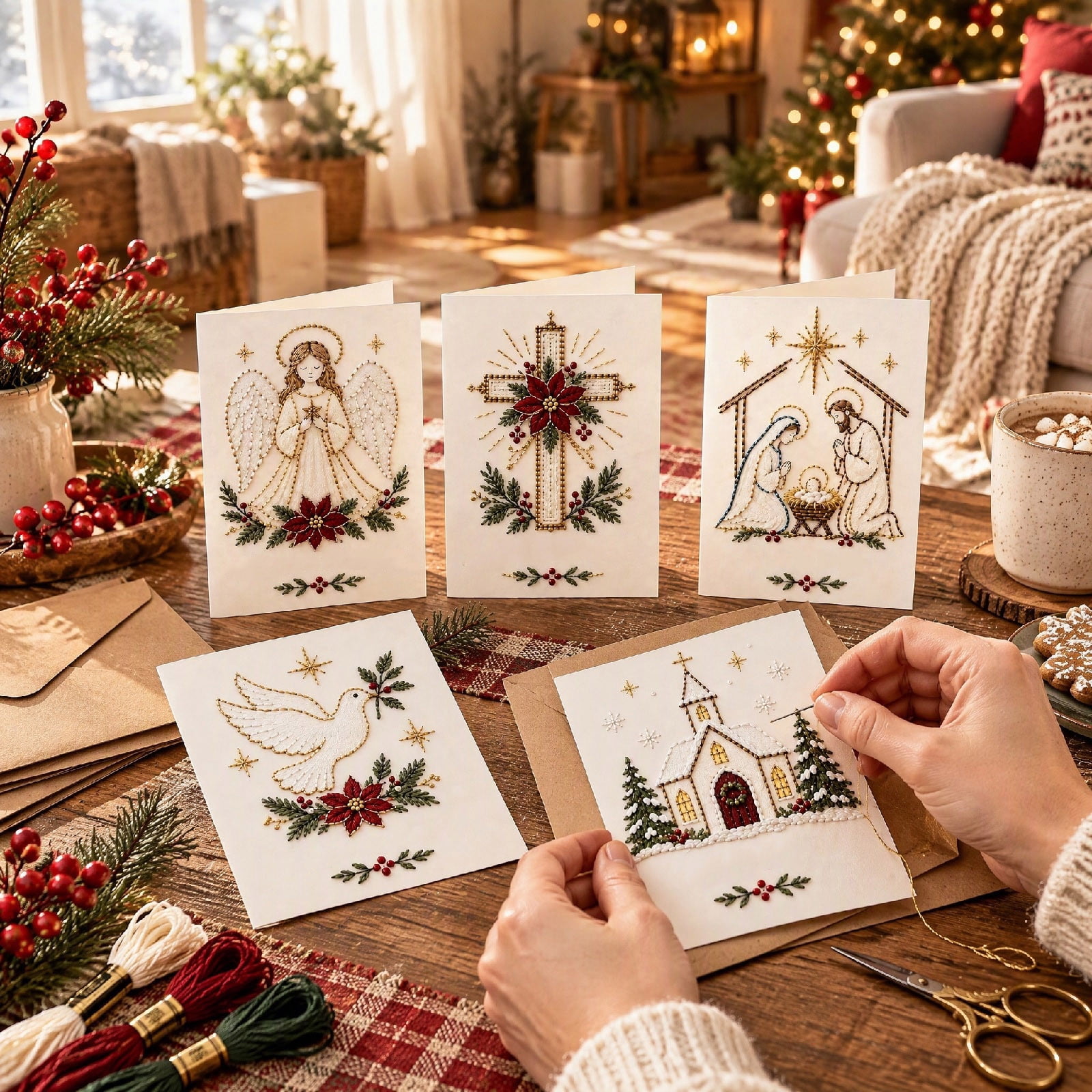 Handcrafted Embroidery Card Kit That Teaches Simple Stitches One at a ...