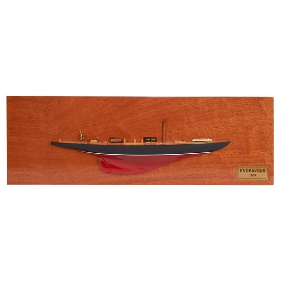 Handcrafted Endeavour Half Hull Wooden Model Ship