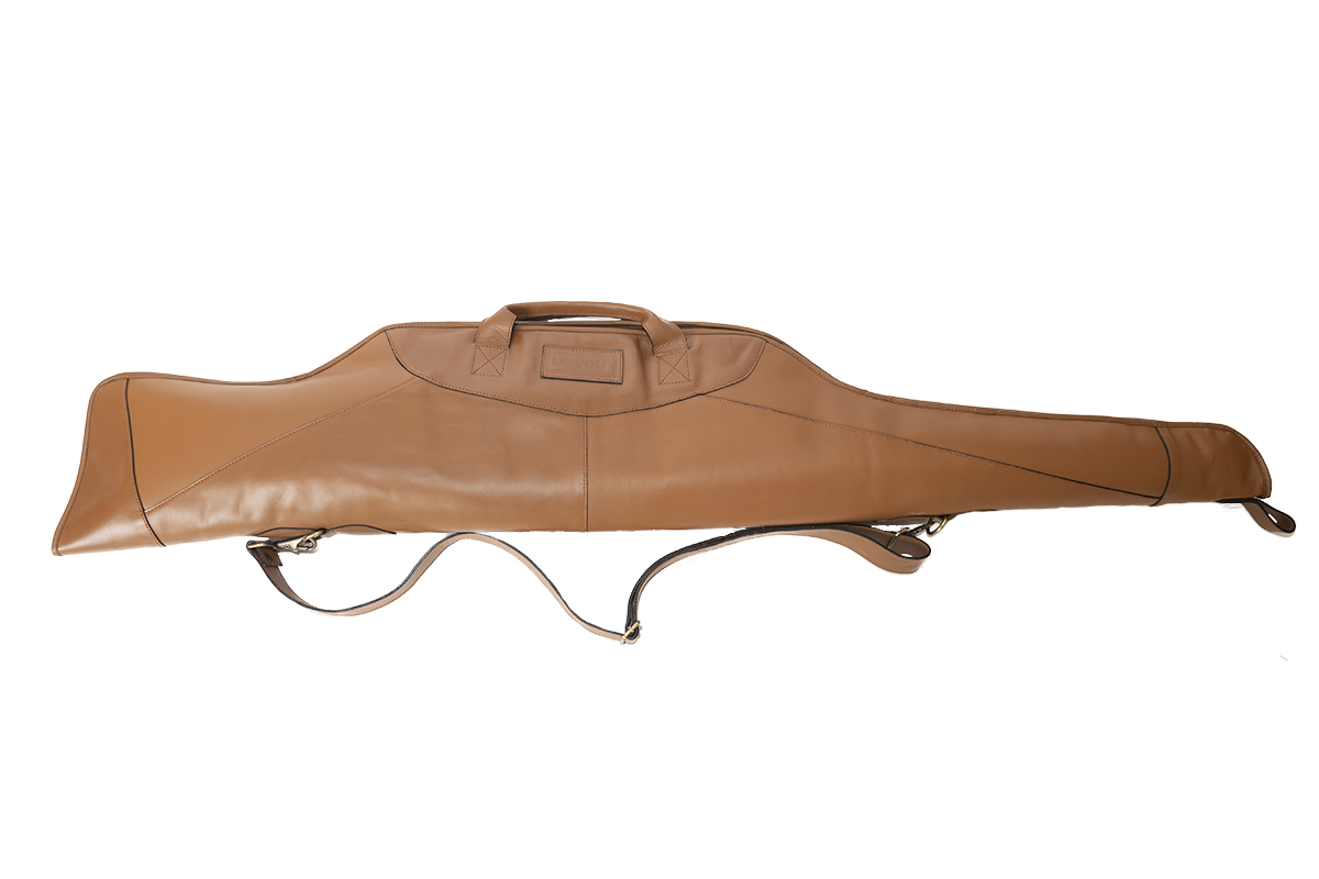 Handcrafted English Genuine Leather 50” Rifle Gun Shotgun Case Bag Tan