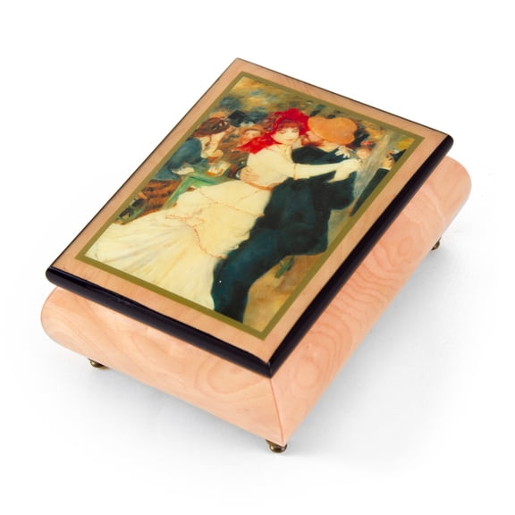 Handcrafted Ercolano Music Box Featuring "Dance of Bougival" by Renoir, Pierre Auguste - Que Sera Sera