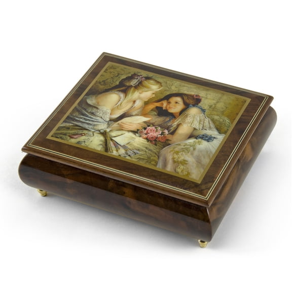 Handcrafted Ercolano Music Box Featuring "The Letter" by Brenda Burke - La Vie En Rose