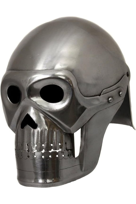 Handcrafted Fantasy Ghost Pirate Skeleton Battle Armor Helmet - Silver Rustic Vintage Home Decor Gifts