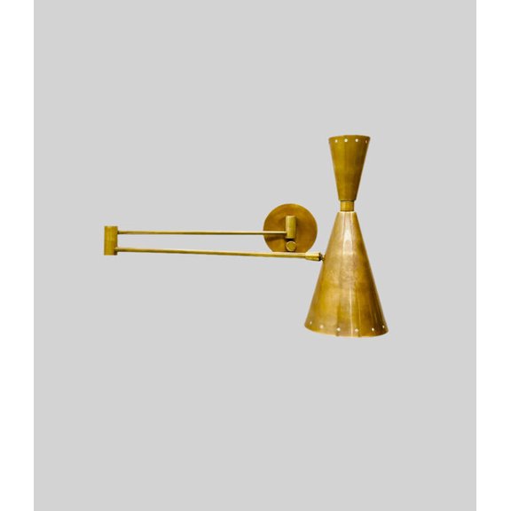 Handcrafted Fixture Handmade Mid Century Wall Sconce Brass Stilnovo Inspired Modern Wall Lamp Bedside Reading Light