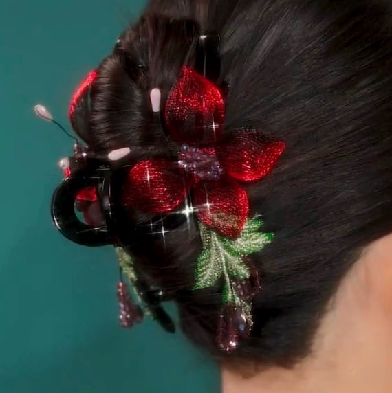 Handcrafted Flower Hair Clip - Elegant Design for Daily Wear, Work, and Dates