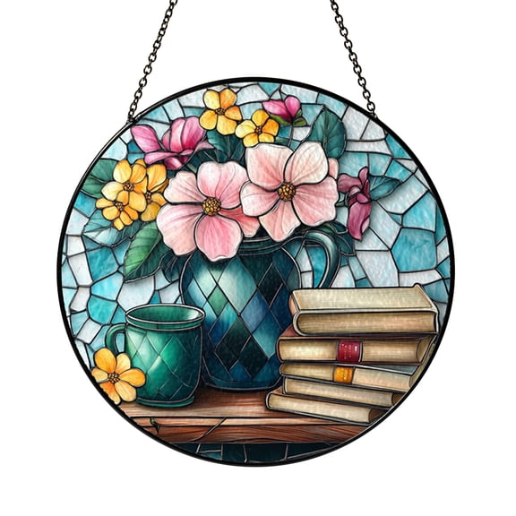 Handcrafted Flower Vase Glass Panel – Lovely Home Decor Gift