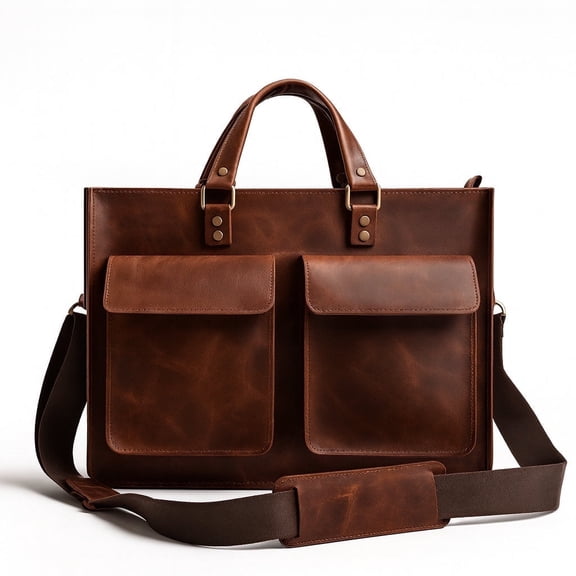 Handcrafted Full-Grain Leather Boss Briefcase – Available for 13–16” Laptops