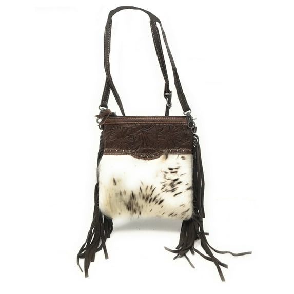 Handcrafted Genuine Leather Western Cowhide Womens Fringe Clutch Crossbody Bag in 3 Colors