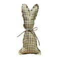 thumbnail image 1 of Handcrafted Gingham Fabric Bunny Decor Rustic Checkered Easter Ornament Farmhouse Style Decoration Tall, 1 of 5