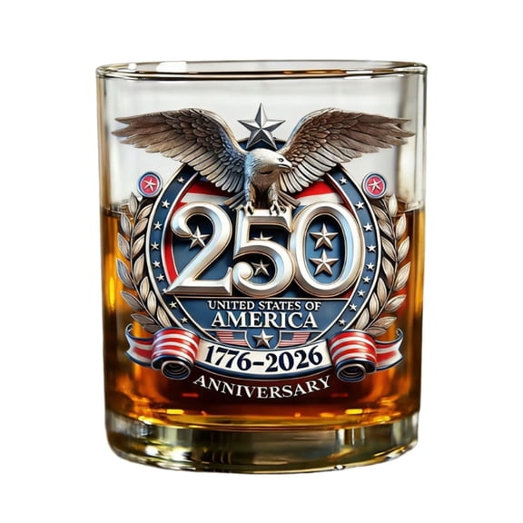 Handcrafted Glass Whisky Soaking Bottle Honoring US 250th Anniversary Present