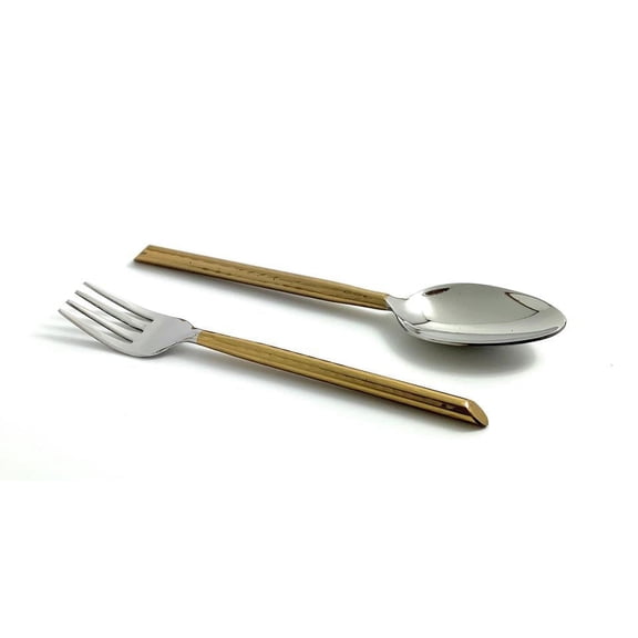 Vibhsa 12-Piece Flatware Set, Glossy Cut Hammered Stainless Steel