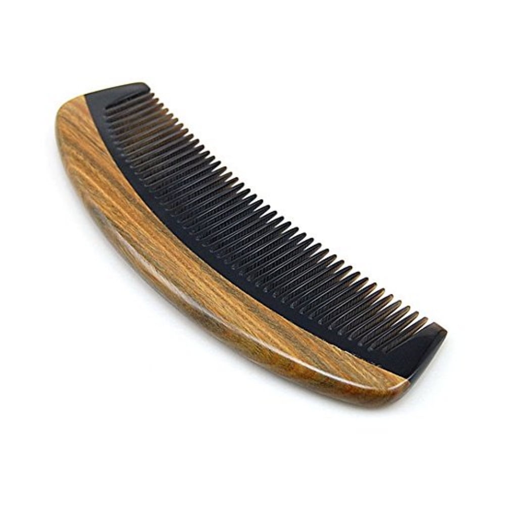 Handcrafted Green Sandalwood Hair Comb - Natural Anti-Static Wooden ...