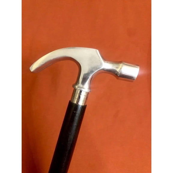 Handcrafted Hammer Design Handle Walking Cane for Grandfather Grandmother, Black