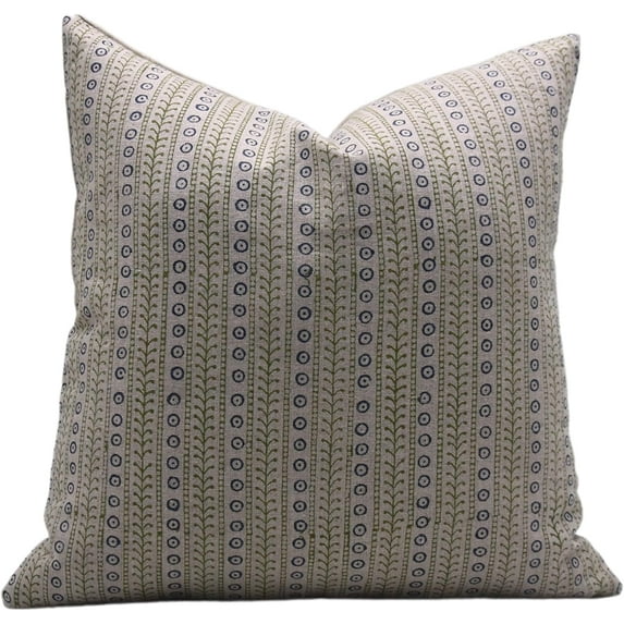 Handcrafted Hand Block Print Pure Linen Pillow Cover By Fabdivine, 26X26, Ethenic Lehria