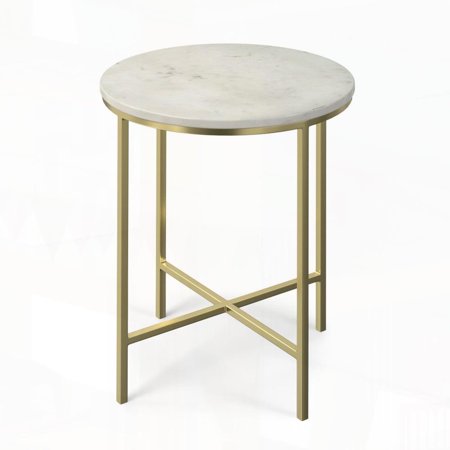 Handcrafted Iron & Marble Tara Side Table|Multipurpose|Living Room Accent
