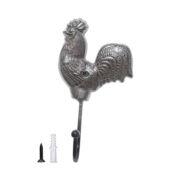 Handcrafted IronAn1ma1Hook With Rooster/Hen Design For Wall Organization And Decoration Chicken Shaped Hanger