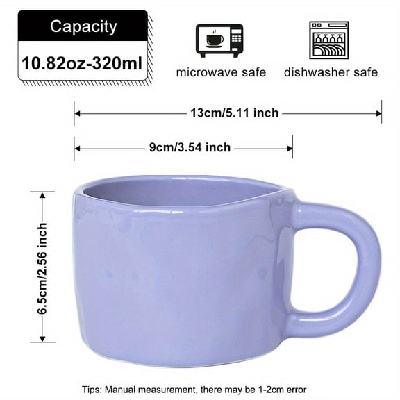 Handcrafted Irregular Shape Ceramic Mug, 10.8oz/320ml Multi-Purpose Coffee Cup, Milk Tea Cup, Insulated, Scratch-Resistant, Reusable for Christmas, Easter, Thanksgiving, Father's Day, Graduation Gift