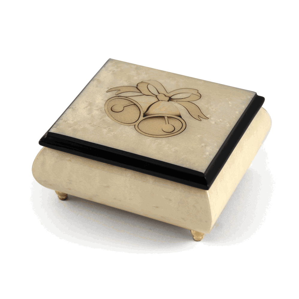 Handcrafted Ivory Wedding Bells Italian Musical Jewelry Box - As Time Goes By (Casablanca)