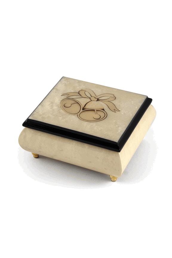 Handcrafted Ivory Wedding Bells Italian Musical Jewelry Box - As Time Goes By (Casablanca)