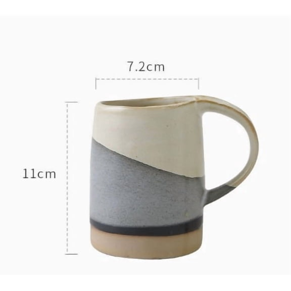 Handcrafted Japanese Style Ceramic Coffee Mug 400ml Reactive Glaze Stoneware Cup