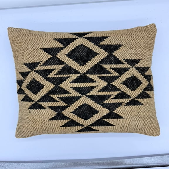 Handcrafted Kilim Decorative Cushion – Boho Wool Jute Geometric Cover