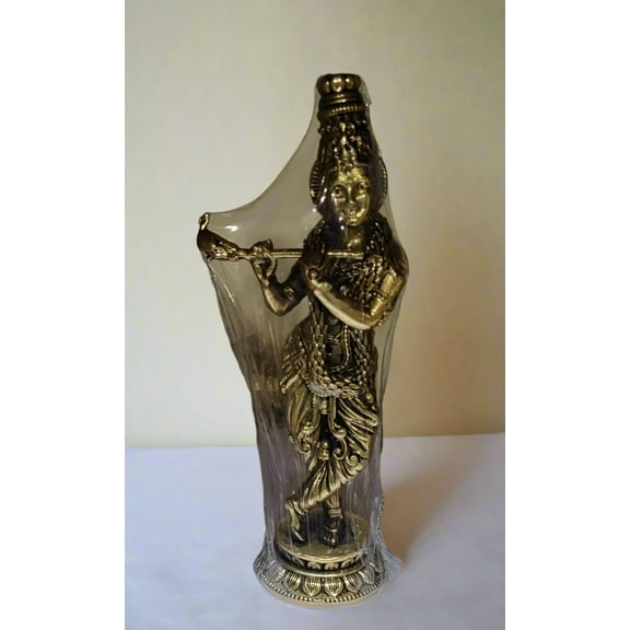 Handcrafted Krishna Idol with Flute  Radiating Peace & Prosperity