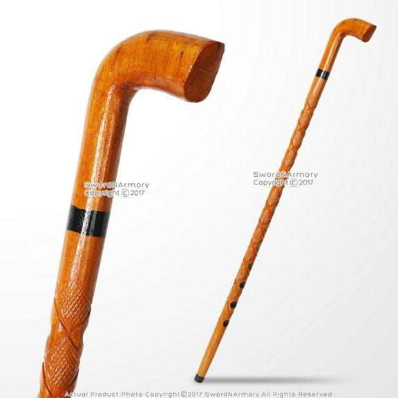 Handcrafted Lady Bug Etched Eucalyptus Wooden Walk Cane