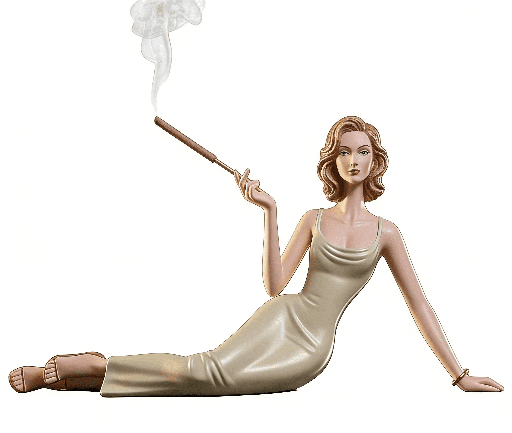 Handcrafted Lady Incense Holder & Sculptural Decor, Resin Aromatherapy Statue Ornament for Stress Relief, Elegant Home Accent for Living Room, Bedroom, Office, Unique Relaxation Gift(RL White 1 PC)
