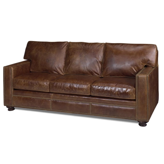 Handcrafted Leather Sofa-USA Made, Customizable