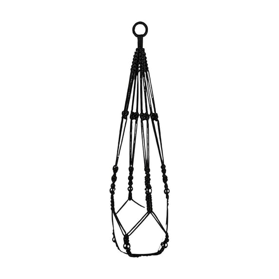 Handcrafted Macrame Plants Hanger, Durable Woven Cotton Rope Hanging Basket, Adjustable Drop Length for Indoor Outdoor Balcony Garden Wall Ceiling Home Decor, 3.94x1.97x1.97In