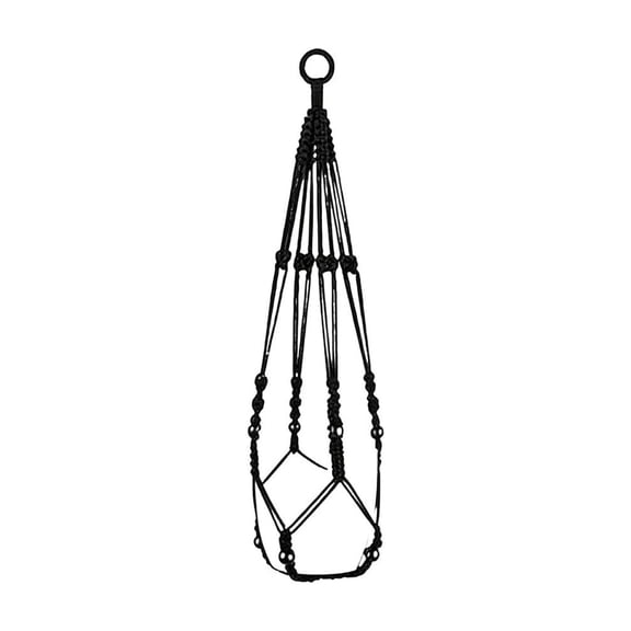 Handcrafted Macrame Plants Hanger, Durable Woven Cotton Rope Hanging Basket, Adjustable Drop Length for Indoor Outdoor Balcony Garden Wall Ceiling Home Decor, 3.94x1.97x1.97In