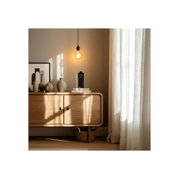 Handcrafted Mango Wood Decorative Object - Modern Minimalist Accent for Home & Office - Living Room, Bedroom & Desk Decor - 12" Black