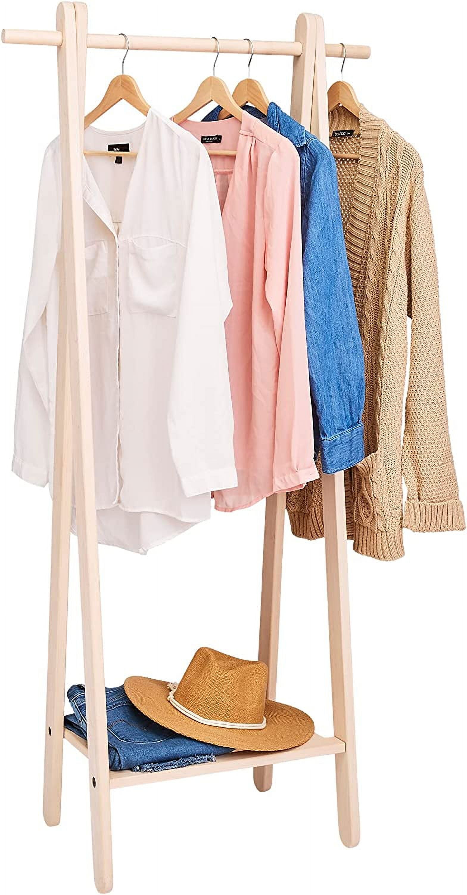 Handcrafted Maple Garment Rack - Sleek & Stylish Clothing Storage, Home Organization, Boutique Display, Coat Rack, Laundry Room Decor - Made in the USA (Medium)