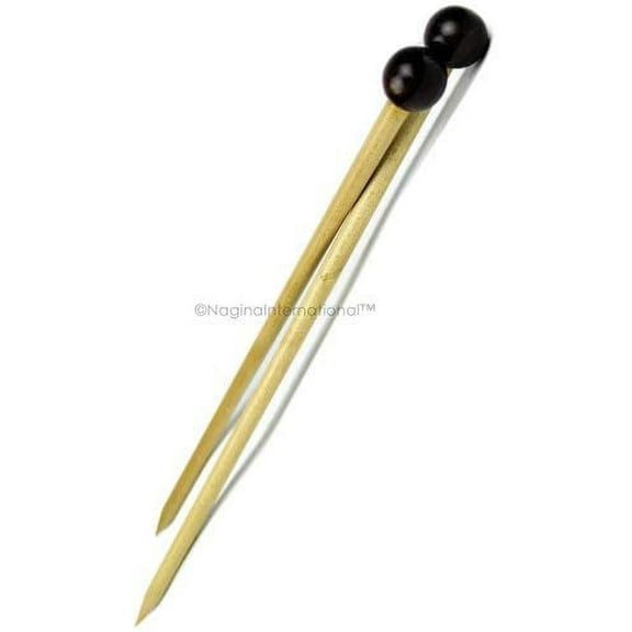 Handcrafted Maple Knitting Needle with Elegant Round Circular Beaded Head | Crochet & Knitting Accessories | Nagina International (US Size 50 - 25mm)