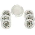 thumbnail image 1 of Handcrafted Marble Coasters with Mother of Pearl Inlay – 6-Piece Set for Coffee, Tea, and Wine, White Stone Drink Coasters, 1 of 3