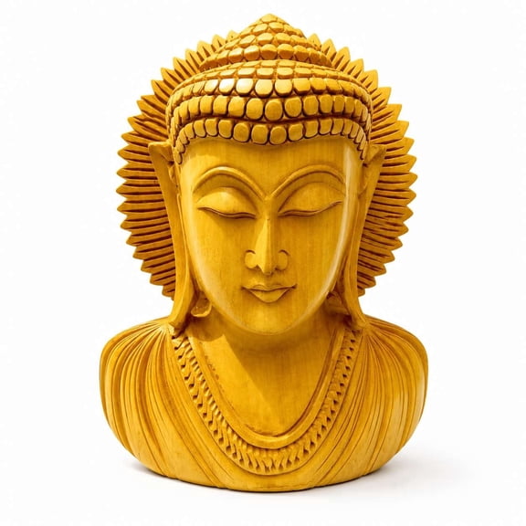 Handcrafted Meditation Style Bust Sculpture for Home Decor | Decorative Tabletop Statue for Living Room, Office & Shelf Display (Buddha 01)