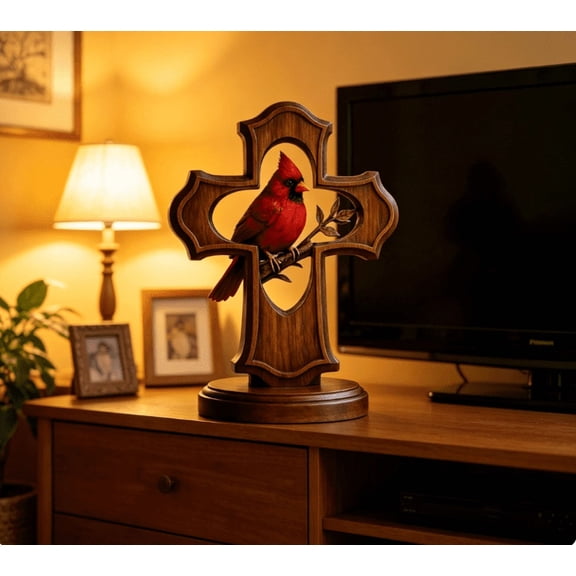 Handcrafted Memorial Cardinal Decor, Crimson Red Bird Figurine, Sympathy Remembrance Gift for Home & Easter Use