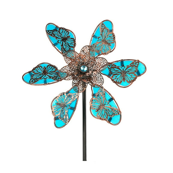 Handcrafted Metal Garden Wind Spinner Sculpture Metal Windmill Stake Weatherproof Yard Art Decoration For Outdoor Spaces