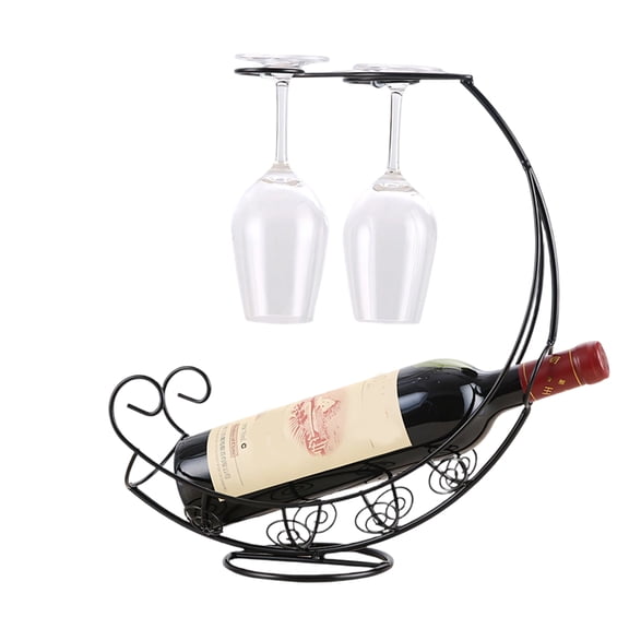 Handcrafted Metal Pirate Ship Decoration Functional Wine Storage Rack Glass Bottle Holder Display Stand