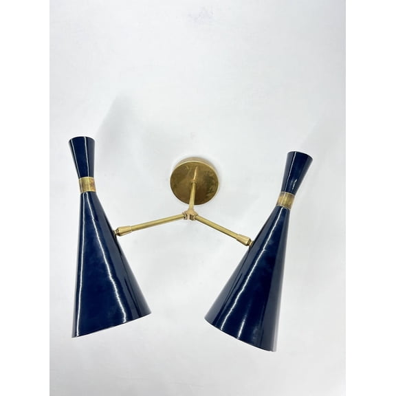 Handcrafted Mid-Century Design Wall Light Elegance Double Arm Shade Light Vanity Light Bathroom & Kitchen Lamp