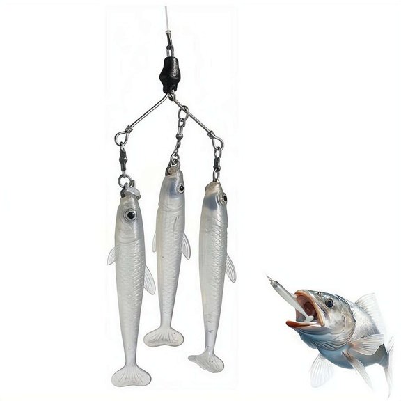 Handcrafted Mini Multi-Arm Baitfish School Rig Fishing Lure, Compact Umbrella Rig for Bass Fishings, Durable Wire Frame with Realistic Swimbait for Freshwater Predator Fishing