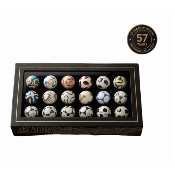 Handcrafted Mini Soccer Ball Collection 1970 to 2026 Figurines Collectible World Football Replica Desk Display and Sports Memorabilia Gift for Fans
