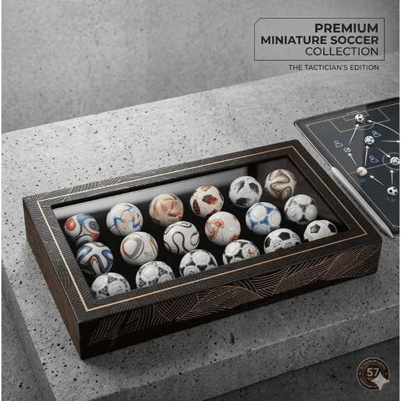 Handcrafted Mini Soccer Ball Collection Figurines, 1970-2026 Timeline Display Set for Sports Collectors, Handmade Sports Memorabilia Display Set