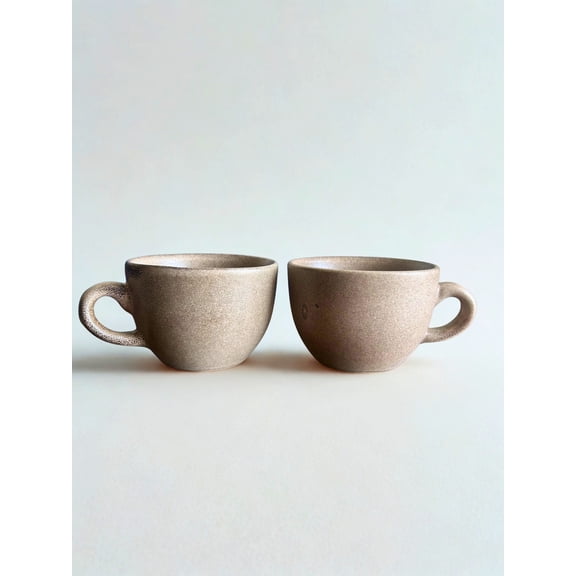 ModeroIndia 8.7 fl oz Beige Ceramic Mugs Set of 2