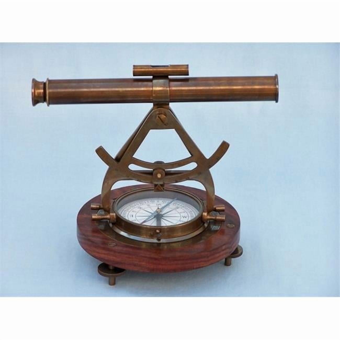 Handcrafted Model Ships LI-1521-AN 14 in. Antique Brass Alidade Compass