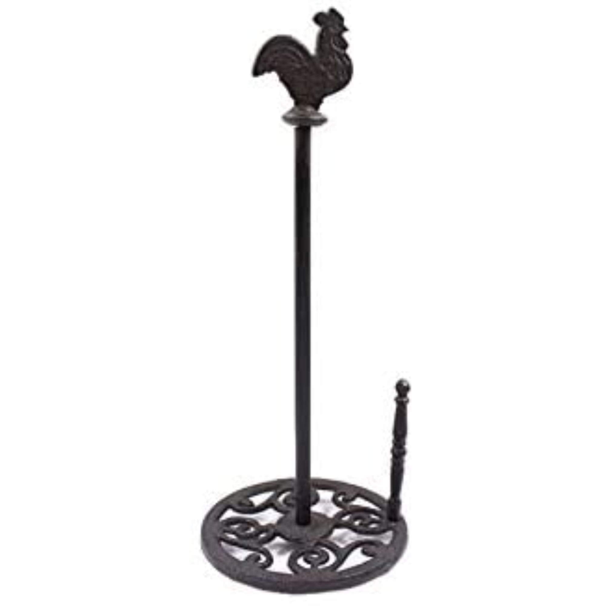 Cast Iron Rooster Paper Towel Holder 15" - Cast Iron Decoration - Rooster Decor
